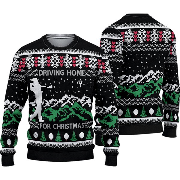 Driving Home For Golf Christmas Sweatshirt