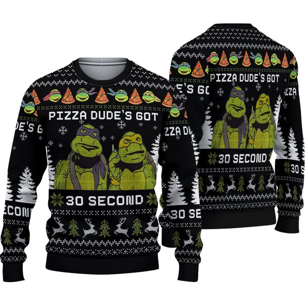 Pizza Dude's Got 30 Serconds Knitted 3d Sweater
