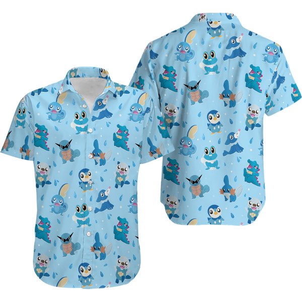 Pkm Hawaiian Shirt, Water Pkm Oshawott-image