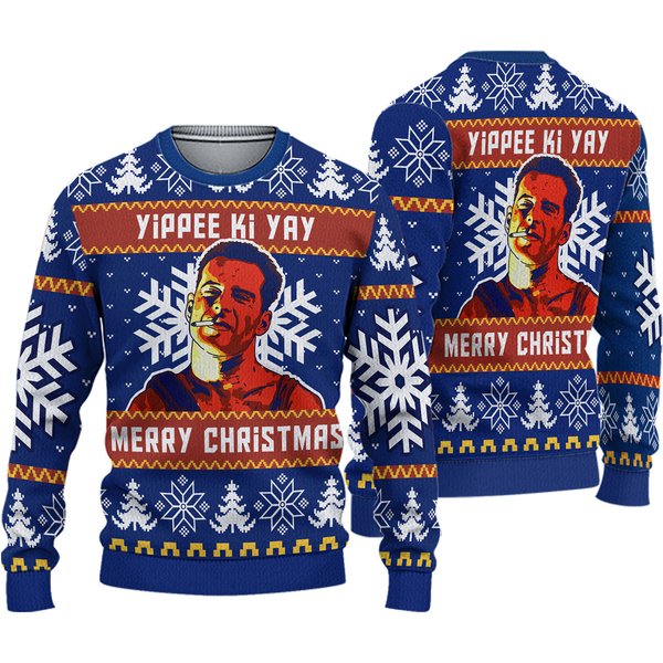 Die Hard Bruce Willis Christmas 3D Ugly Sweater-image