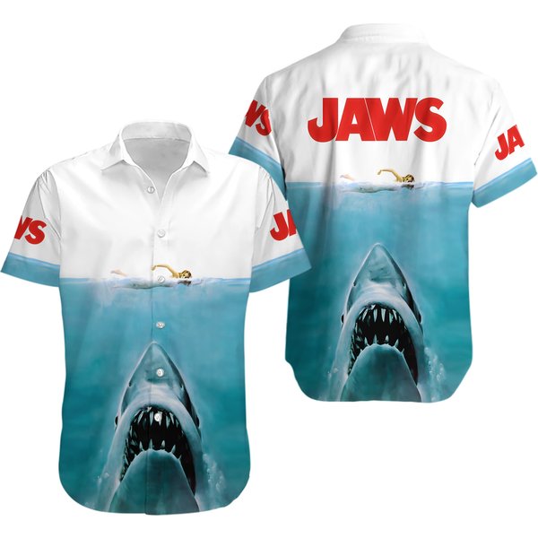 Jaws Thriller Film Shark Ocean Hawaiian Shirt-image