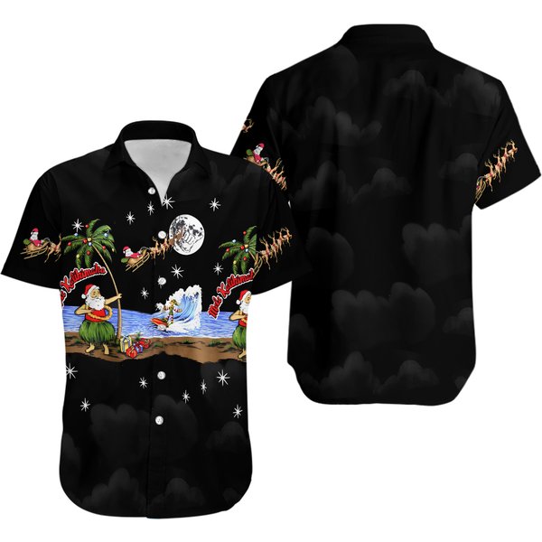 Pacific Legend Santa Hula Mele Kalikimaka Christmas Hawaiian Shirt-image