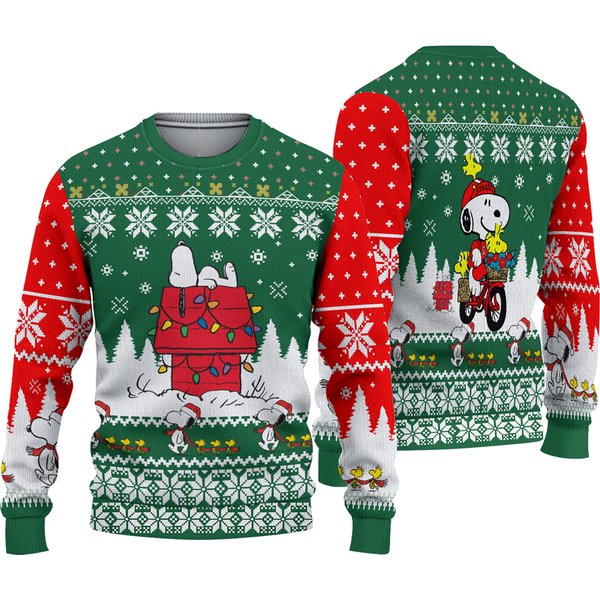 Snoopy Woodstock Christmas Ugly Sweater-image