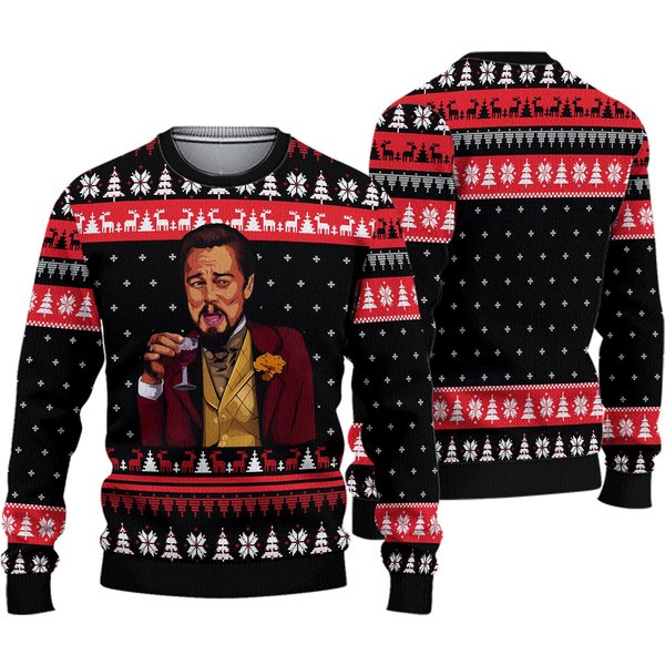 Laughing Leo Dicaprio Meme Ugly Christmas Sweater-image