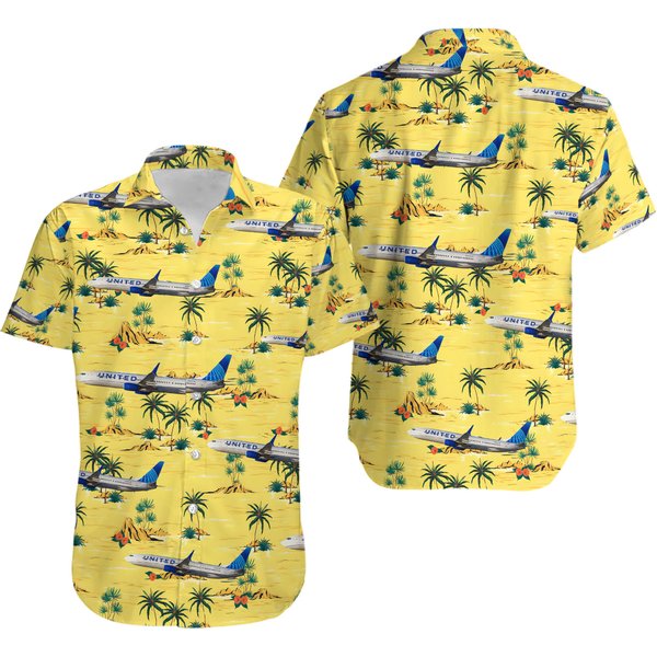United Airlines Boeing 737-824 Hawaiian Shirt-image