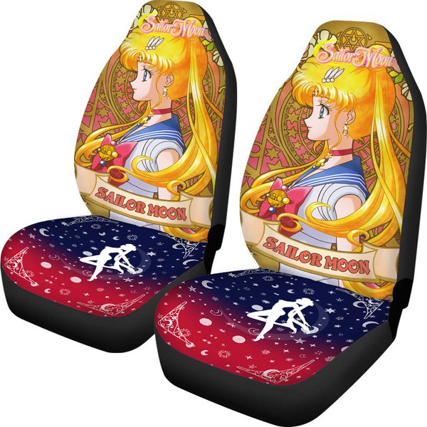 Sailor Moon Car Seat Covers Set | Usagi Tsukino Car Accessories-image