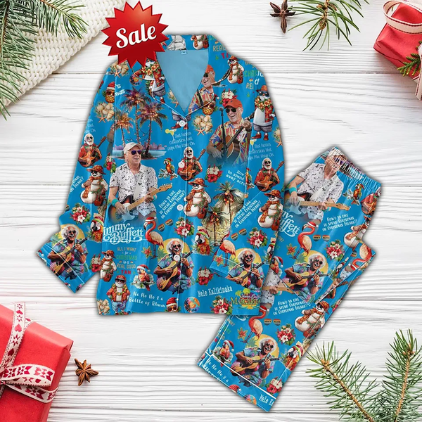 Jimmy Buffett All I Want For Christmas Is A Real Good Pajamas Set