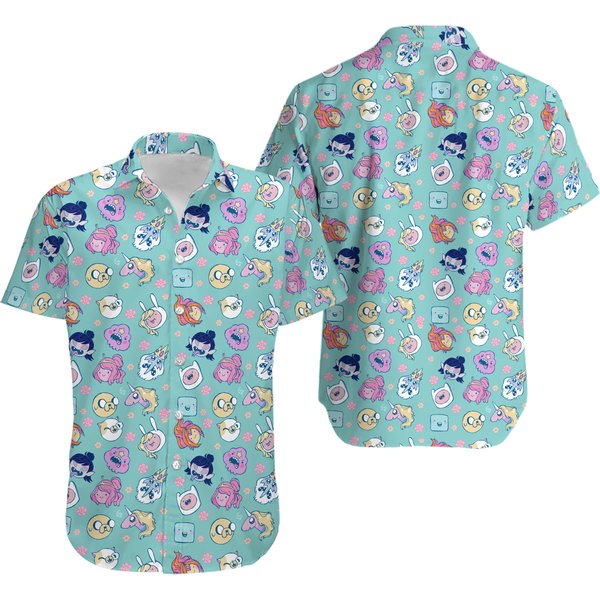 Adventure Time Floral Pattern Hawaiian Shirt-image