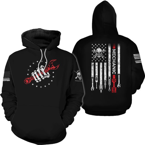 Mechanic Patriotic American Flag Hoodie-image