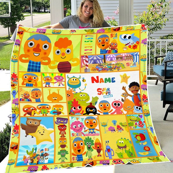 Custom Super Simple Songs Blanket, Cartoon Fleece Blanket