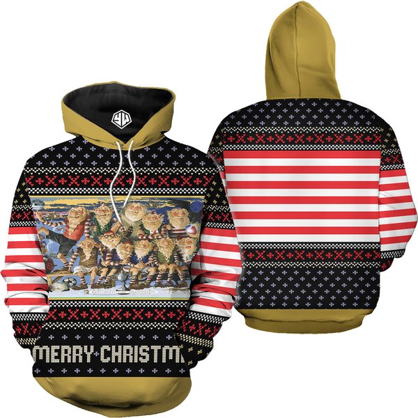 Christmas The Yule Lads Music 3D Hoodie-image