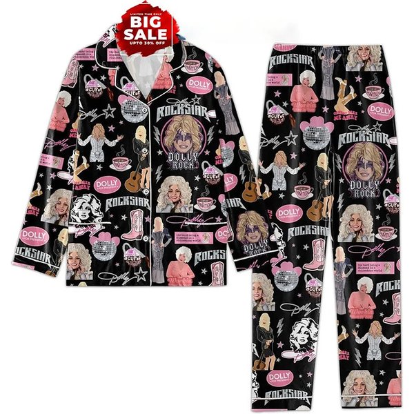 Dolly Parton Cowboy Take Me Away Pajamas Set-image