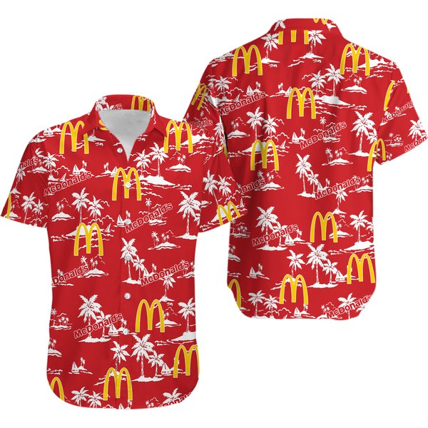 Mcdonald Tropical Flower Aloha Hawaiian Shirts-image