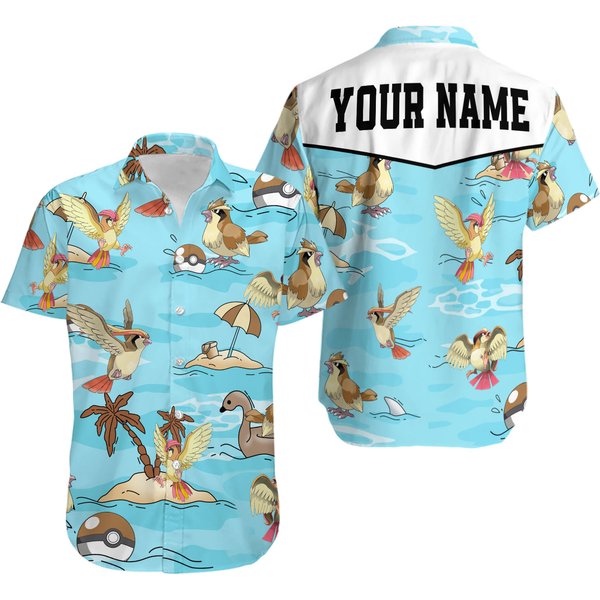 Custom Pkm Pidgey Hawaiian Pattern Hawaii Shirt-image