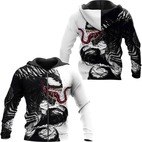 Venom Hoodie, 3D Zip Hoodie-image