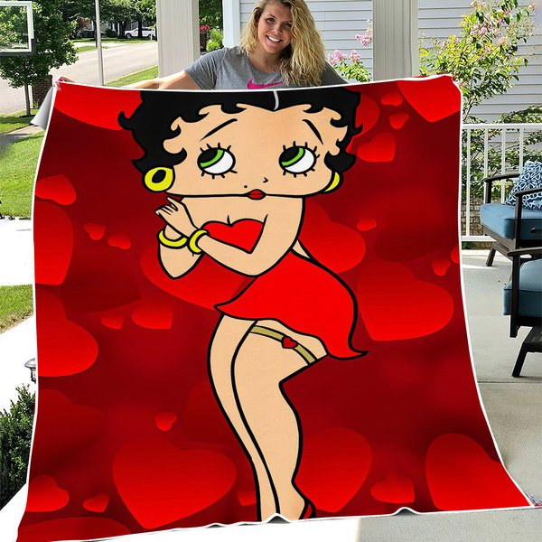 Betty Boop Blanket Fleece Home Decoration Travelling Gifts For Her-image