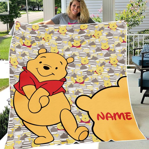 Personalized Name Pooh Blanket-image