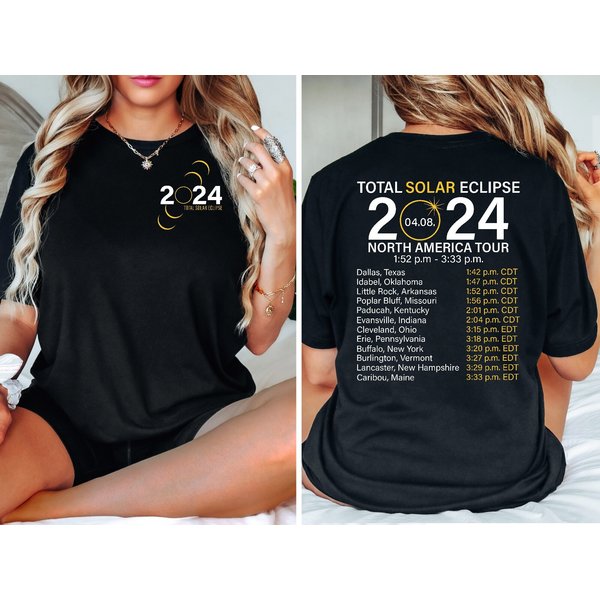 2024 Total Solar Eclipse North America Tour Shirt, Astronomy Lover Tshirts-image