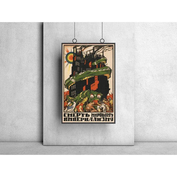 Death To World Imperialism Poster Print 1919, Vintage Propaganda Poster-image