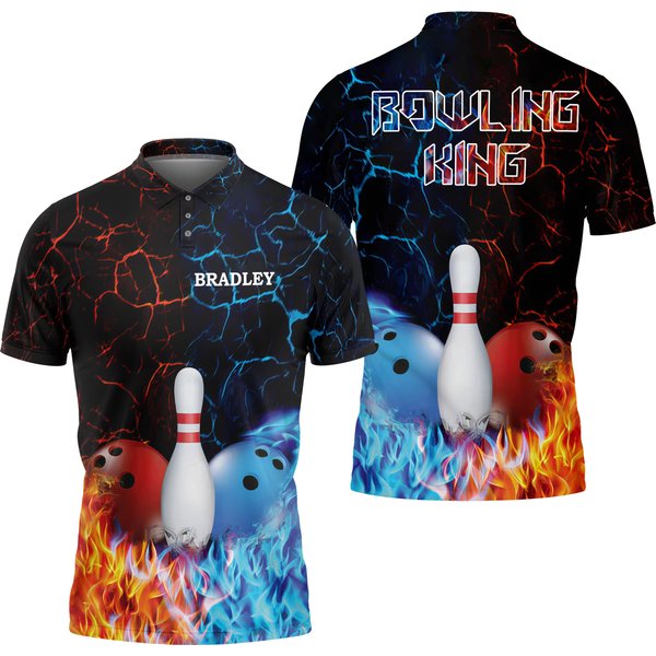 Men Custom Bowling King Polo Bowling Polo Shirt-image