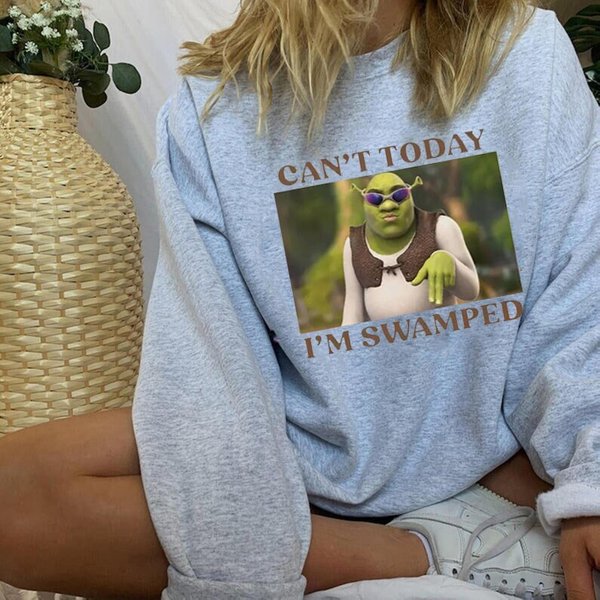 Can't Today I'm Swamped Shirt, Shrek And Fiona Shirt, Funny Shrek Sweatshirt-image