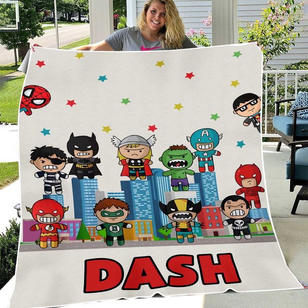 Custom Name Super Hero Blanket-image