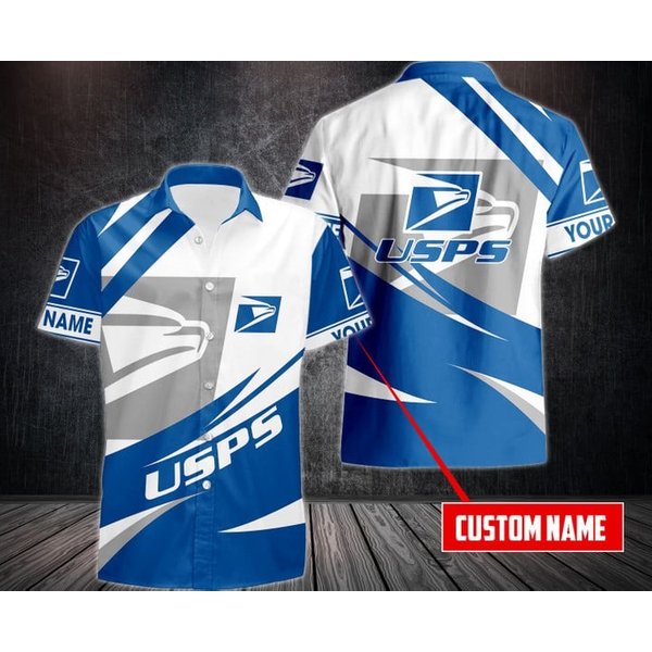 Custom Name Postal Worker Hawaii Shirt, Men's Postal Service Tropical Hawaiian 3D Hawaii Shirt-image