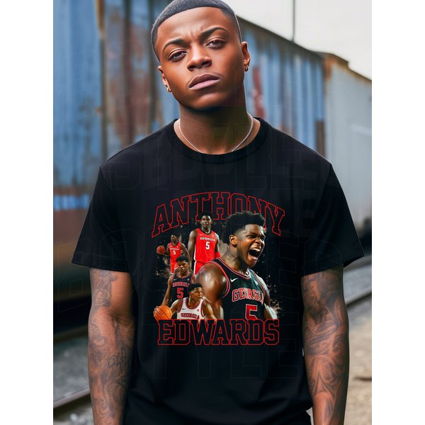 Anthony Edwards 90S Bootleg Style Rap Shirt-image