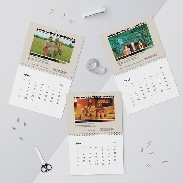 Wes Anderson Wall Calendar 2025