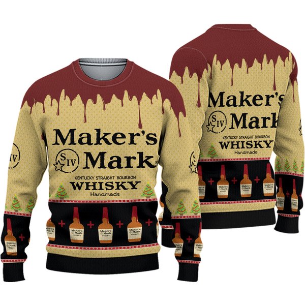 Maker's Marks Whiskey Christmas Ugly Sweater-image