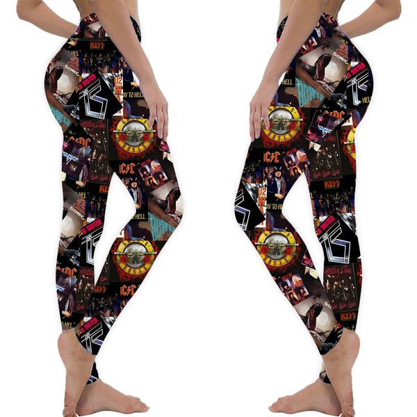 1980S Rock Bands Collage Leggings-image