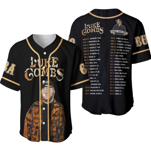 Lukee Comb Concert Jersey, Lukee Comb Jersey Shirt, Combs Cowboy Baseball Jersey-image