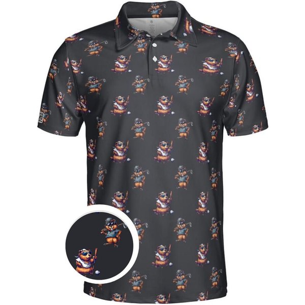 Golfing Beaver Polo Shirt