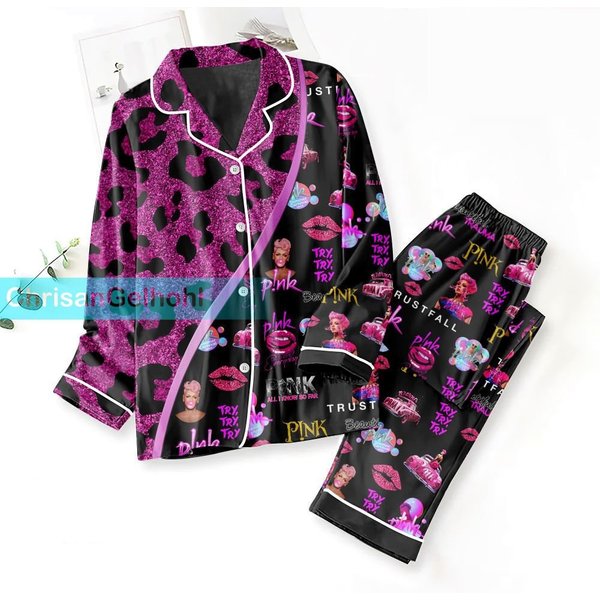Pink Concert Pajama Set (summer Collection)