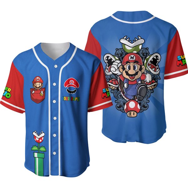 Mario Baseball Jersey Shirt-image