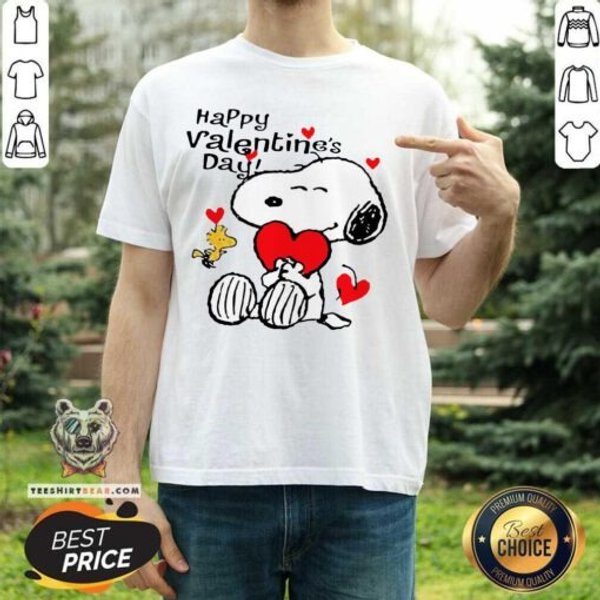 Nice Snoopy Hug Heart And Woodstock Happy Valentine’S Day Shirt-image