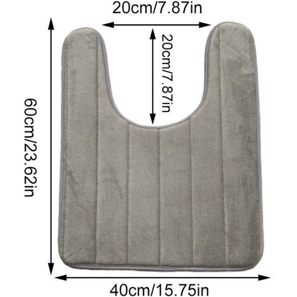 Coral Fleece Anti Slip Toilet Floor Mat Washable Bath Pedestal Pad Rug Home Soft-image