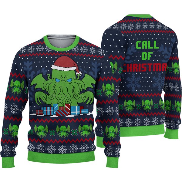 Call Of Cthulhu 3D Ugly Christmas Sweater-image