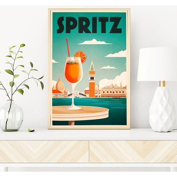 Aperol Spritz Venice Poster, Aperol Print Art-image