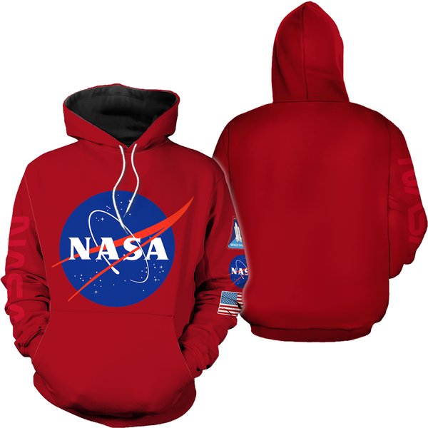 Nasa Hoodie With Sleeve Prints, Space Hoodie-image