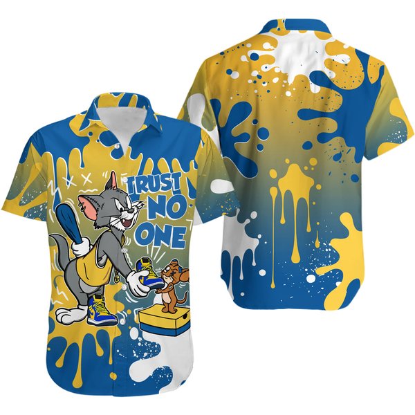 Trust No One Cat And Mouse 3D Splash Hawaiian Shirt-image