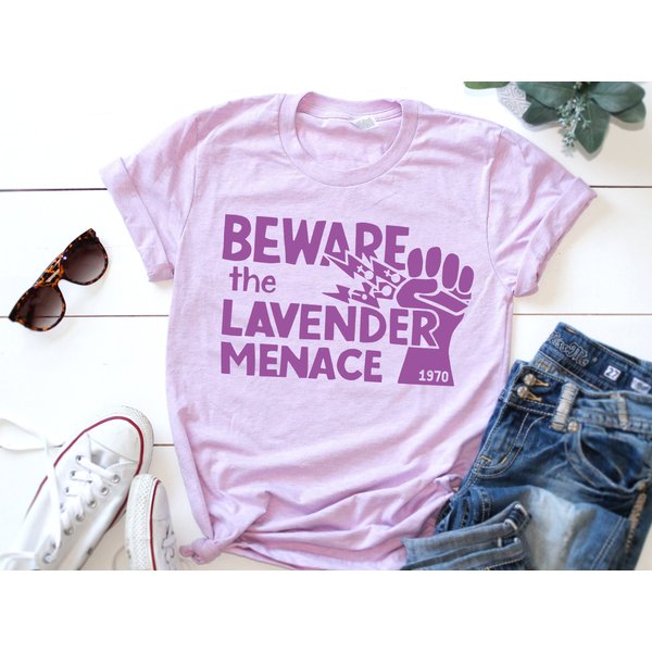 Lavender Menace Subtle Pride T-Shirt For Lesbians-image