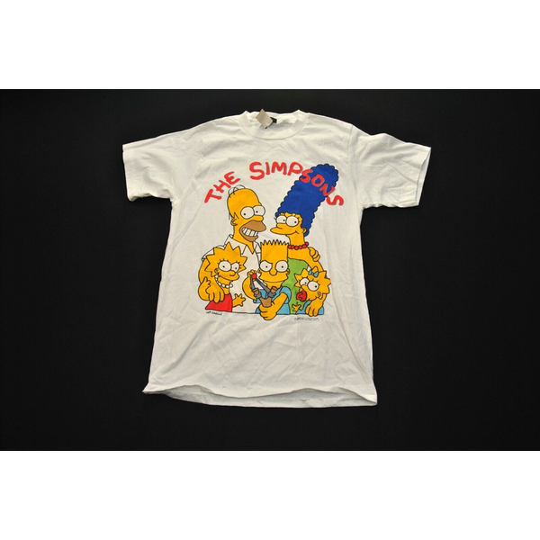 Nwt Vtg The Simpsons Shirt Men's 1989 80S Matt Groening Family Portrait Changes-image