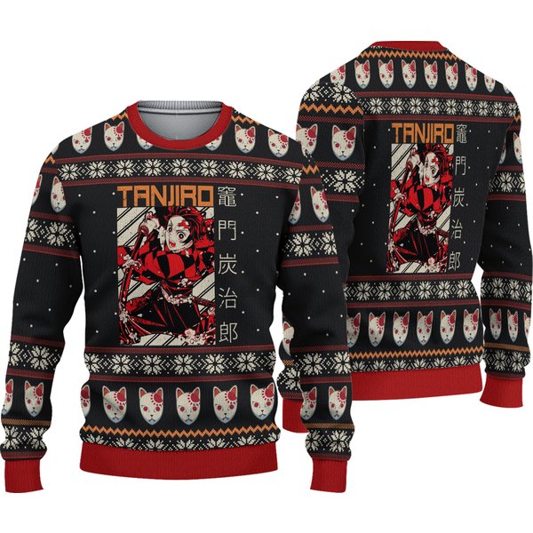 Demon Tanjiror Christmas Ugly Sweater