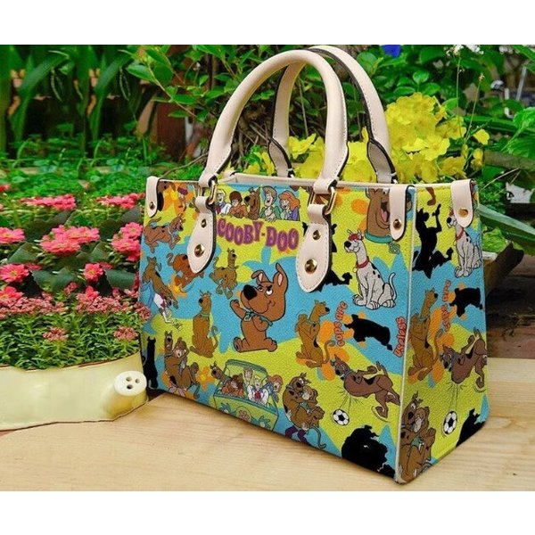 Scooby Doo Leather Handbag,women Scooby Doo Handbag,handmade Bag, Cartoon Movie Bag
