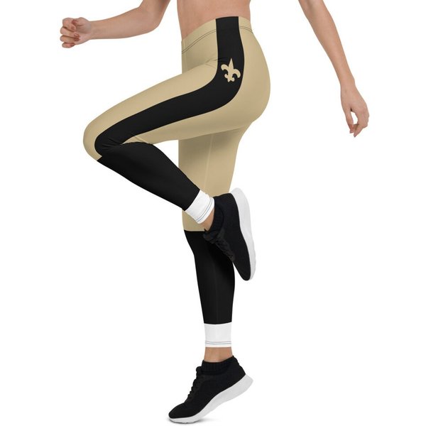 New Orleans Fan/ Cute Ladies Football Style Sports Leggings-image