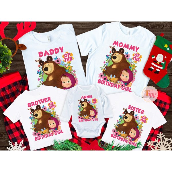 Mash And The Bear Family Birthday Shirt-image