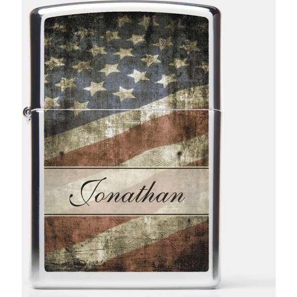 Personalized American Flag Zippo Pocket Lighter, Patriotic Zippo Pocket Lighter-image