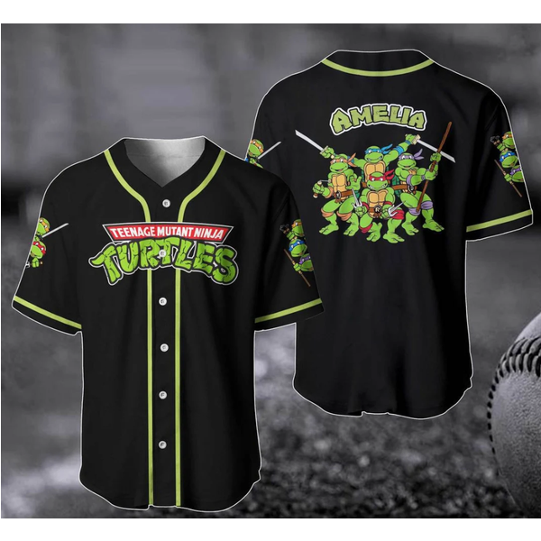 Personalized Teenage Mutant Ninja Turtles Baseball Jersey, Turtle Brothers 3D Je-image