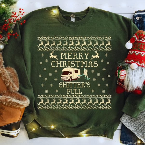 Shitters Full Ugly Christmas Sweater Griswold Christmas Sweatshirt-image